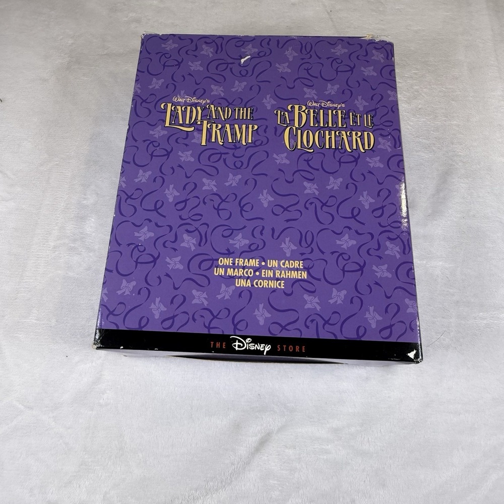 Disney Store Lady and the Tramp 3D Sculpted Picture Frame Vintage Boxed